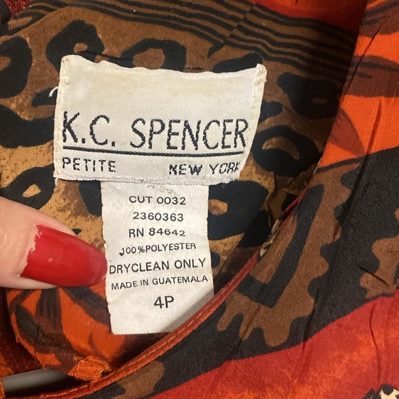 K.C Spencer 90s cheetah maxi dress size 4P - Picture 6 of 7